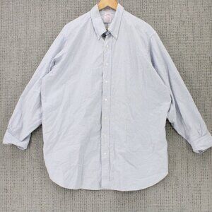 Brook Brothers Shirt Mens Size 18-34 White Striped Button Down Long Sleeve